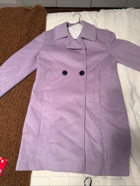Women's Lavender Double-Breasted Pea Coat